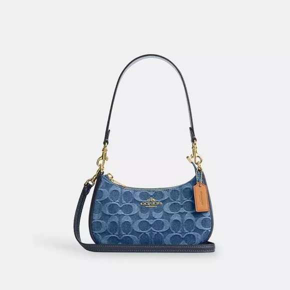 Coach Teri Mini Crossbody Bag In Signature Denim - Picture 2 of 14